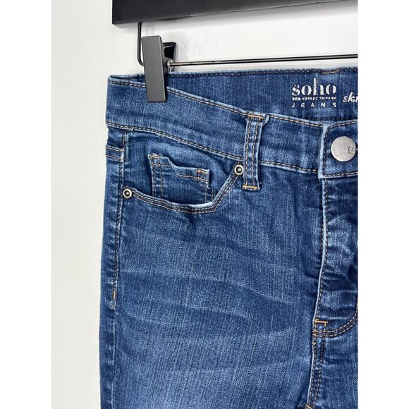 NY&Co Soho Jeans Size 0 Tall Skinny Stretch Dark Wash High Rise Denim Pants - Picture 5 of 11